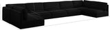 Ease Black Polyester Fabric Modular Sectional 696Black-Sec7B Meridian Furniture