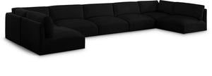 Ease Black Polyester Fabric Modular Sectional 696Black-Sec7B Meridian Furniture