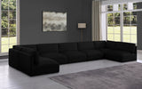 Ease Black Polyester Fabric Modular Sectional 696Black-Sec7B Meridian Furniture