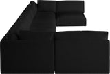 Ease Black Polyester Fabric Modular Sectional 696Black-Sec7B Meridian Furniture