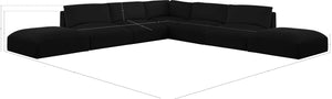 Ease Black Polyester Fabric Modular Sectional 696Black-Sec7C Meridian Furniture