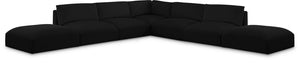 Ease Black Polyester Fabric Modular Sectional 696Black-Sec7C Meridian Furniture