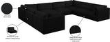 Ease Black Polyester Fabric Modular Sectional 696Black-Sec8A Meridian Furniture