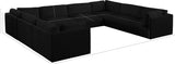 Ease Black Polyester Fabric Modular Sectional 696Black-Sec8A Meridian Furniture