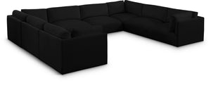 Ease Black Polyester Fabric Modular Sectional 696Black-Sec8A Meridian Furniture