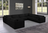 Ease Black Polyester Fabric Modular Sectional 696Black-Sec8A Meridian Furniture