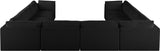 Ease Black Polyester Fabric Modular Sectional 696Black-Sec8A Meridian Furniture