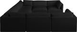 Ease Black Polyester Fabric Modular Sectional 696Black-Sec8A Meridian Furniture