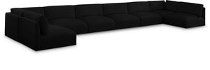 Ease Black Polyester Fabric Modular Sectional 696Black-Sec8B Meridian Furniture