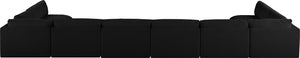 Ease Black Polyester Fabric Modular Sectional 696Black-Sec8B Meridian Furniture