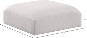 Ease Cream Polyester Fabric Ottoman 696Cream-Ott Meridian Furniture