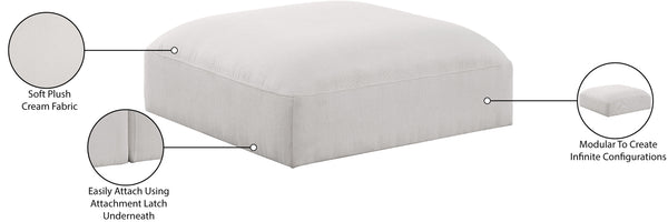 Ease Cream Polyester Fabric Ottoman 696Cream-Ott Meridian Furniture