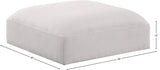 Ease Cream Polyester Fabric Ottoman 696Cream-Ott Meridian Furniture