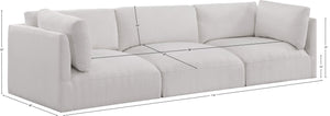 Ease Cream Polyester Fabric Modular Sofa 696Cream-S114B Meridian Furniture