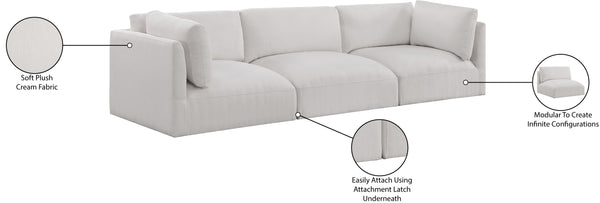 Ease Cream Polyester Fabric Modular Sofa 696Cream-S114B Meridian Furniture