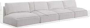 Ease Cream Polyester Fabric Modular Sofa 696Cream-S152A Meridian Furniture