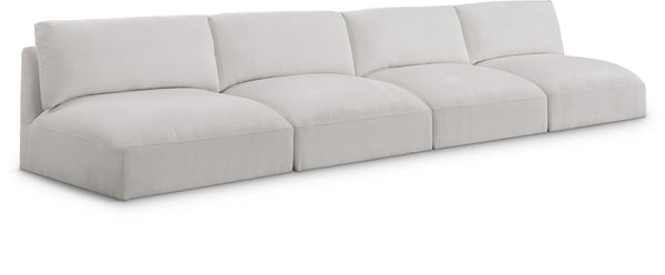 Ease Cream Polyester Fabric Modular Sofa 696Cream-S152A Meridian Furniture