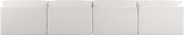 Ease Cream Polyester Fabric Modular Sofa 696Cream-S152A Meridian Furniture