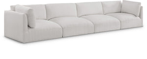 Ease Cream Polyester Fabric Modular Sofa 696Cream-S152B Meridian Furniture