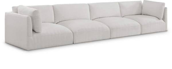 Ease Cream Polyester Fabric Modular Sofa 696Cream-S152B Meridian Furniture