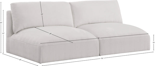 Ease Cream Polyester Fabric Modular Sofa 696Cream-S76A Meridian Furniture