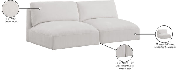 Ease Cream Polyester Fabric Modular Sofa 696Cream-S76A Meridian Furniture