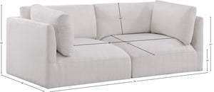 Ease Cream Polyester Fabric Modular Sofa 696Cream-S76B Meridian Furniture