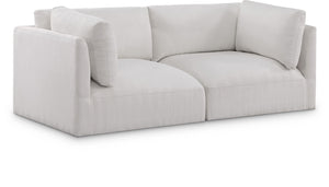 Ease Cream Polyester Fabric Modular Sofa 696Cream-S76B Meridian Furniture