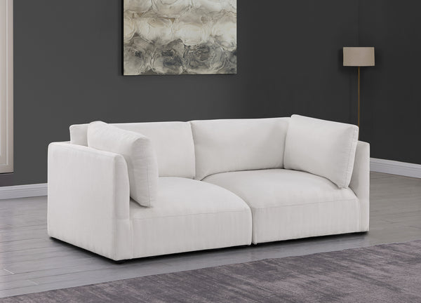 Ease Cream Polyester Fabric Modular Sofa 696Cream-S76B Meridian Furniture