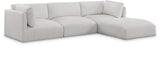 Ease Cream Polyester Fabric Modular Sectional 696Cream-Sec4A Meridian Furniture