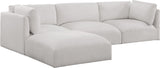 Ease Cream Polyester Fabric Modular Sectional 696Cream-Sec4A Meridian Furniture