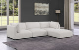 Ease Cream Polyester Fabric Modular Sectional 696Cream-Sec4A Meridian Furniture