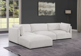 Ease Cream Polyester Fabric Modular Sectional 696Cream-Sec4A Meridian Furniture