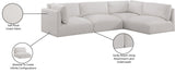 Ease Cream Polyester Fabric Modular Sectional 696Cream-Sec4B Meridian Furniture