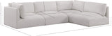 Ease Cream Polyester Fabric Modular Sectional 696Cream-Sec4B Meridian Furniture