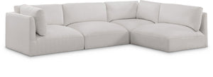 Ease Cream Polyester Fabric Modular Sectional 696Cream-Sec4B Meridian Furniture