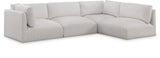 Ease Cream Polyester Fabric Modular Sectional 696Cream-Sec4B Meridian Furniture