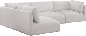 Ease Cream Polyester Fabric Modular Sectional 696Cream-Sec4B Meridian Furniture