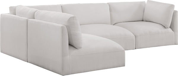 Ease Cream Polyester Fabric Modular Sectional 696Cream-Sec4B Meridian Furniture