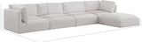 Ease Cream Polyester Fabric Modular Sectional 696Cream-Sec5A Meridian Furniture