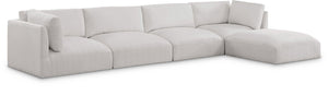 Ease Cream Polyester Fabric Modular Sectional 696Cream-Sec5A Meridian Furniture