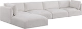 Ease Cream Polyester Fabric Modular Sectional 696Cream-Sec5A Meridian Furniture