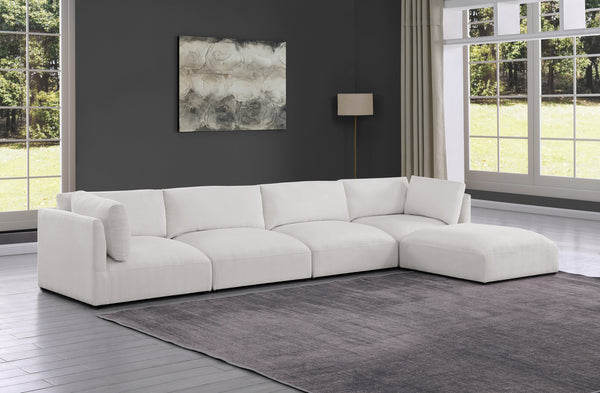 Ease Cream Polyester Fabric Modular Sectional 696Cream-Sec5A Meridian Furniture