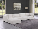 Ease Cream Polyester Fabric Modular Sectional 696Cream-Sec5A Meridian Furniture