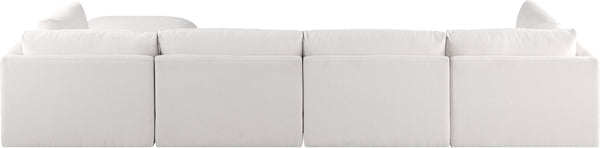 Ease Cream Polyester Fabric Modular Sectional 696Cream-Sec5A Meridian Furniture