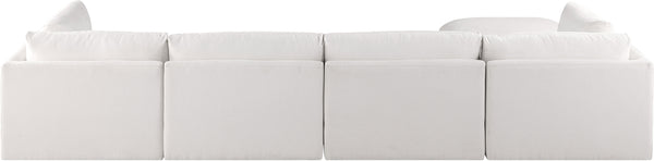 Ease Cream Polyester Fabric Modular Sectional 696Cream-Sec5A Meridian Furniture