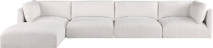 Ease Cream Polyester Fabric Modular Sectional 696Cream-Sec5A Meridian Furniture