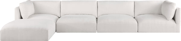 Ease Cream Polyester Fabric Modular Sectional 696Cream-Sec5A Meridian Furniture