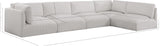 Ease Cream Polyester Fabric Modular Sectional 696Cream-Sec5B Meridian Furniture