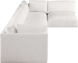 Ease Cream Polyester Fabric Modular Sectional 696Cream-Sec5B Meridian Furniture